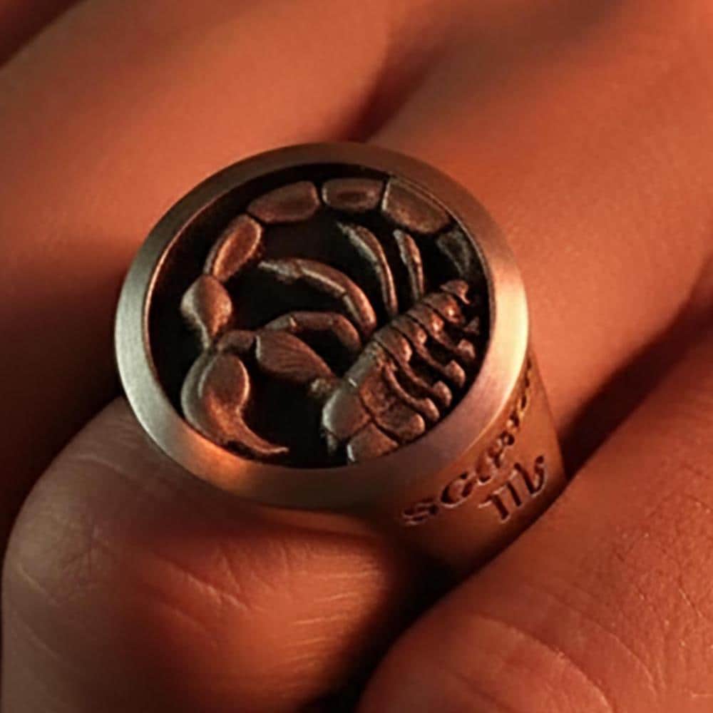 Sterling Silver Scorpio Ring, Zodiac Jewelry, Water Sign