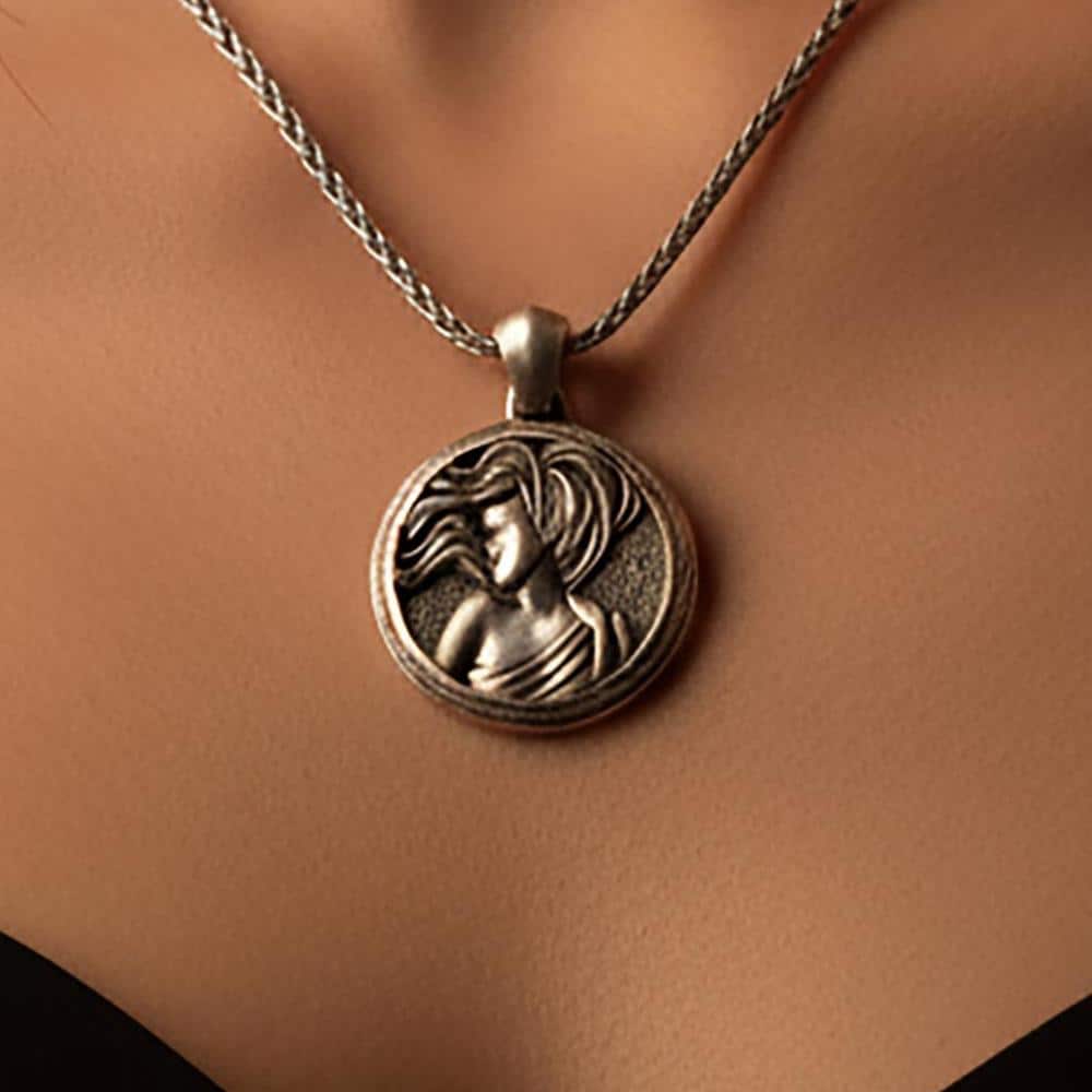 Sterling Silver Virgo Pendant, Earth Sign Zodiac Necklace