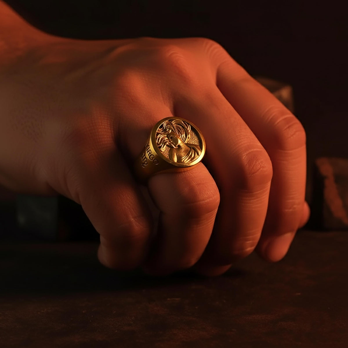 Virgo Zodiac Signet Ring – Engravable Sterling Silver Astrology Jewelry