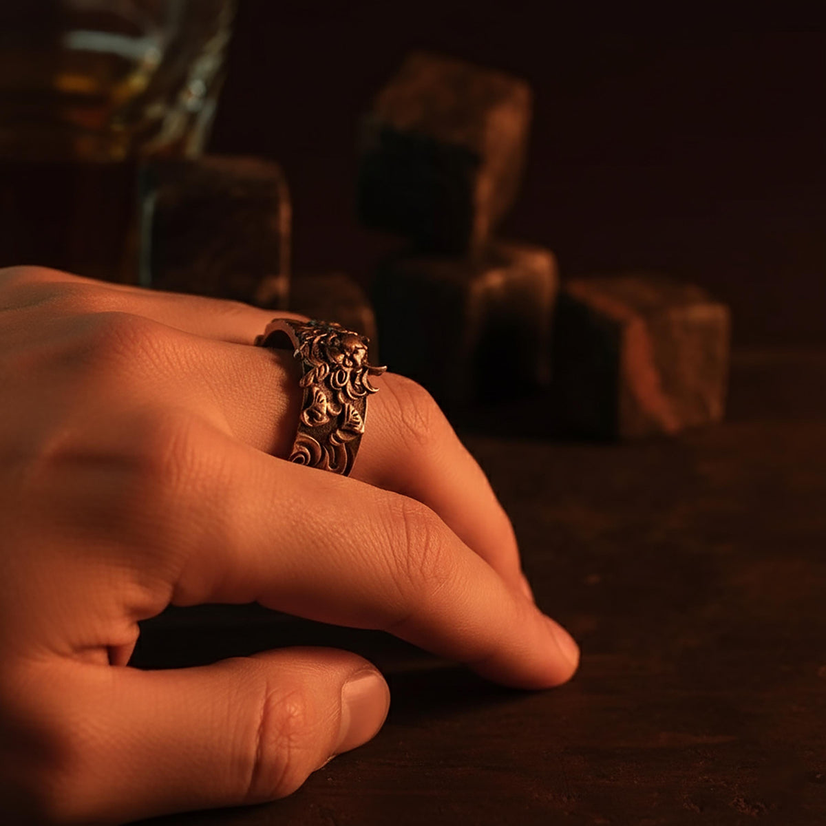 Sterling Silver Oni Demon Ring, Hannya Mask Band, Japanese Jewelry