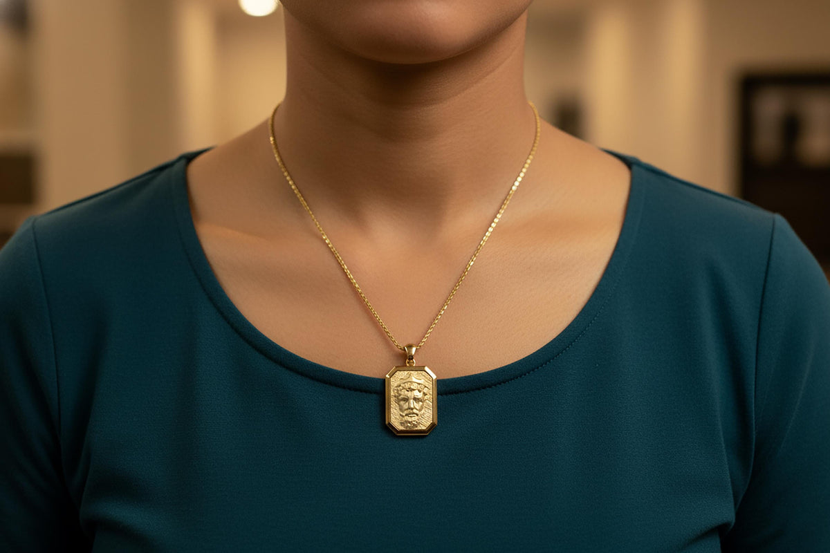 18K Gold Zeus Pendant, Greek God Mythology Jewelry
