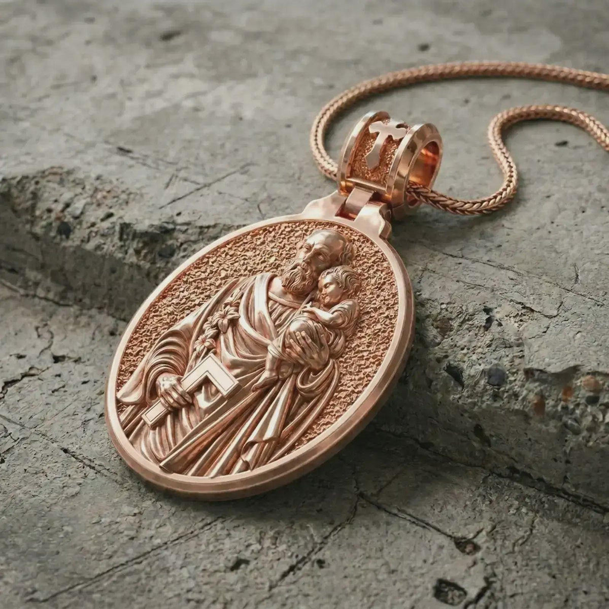 Sterling Silver St. Joseph Pendant – Catholic Patron Medal