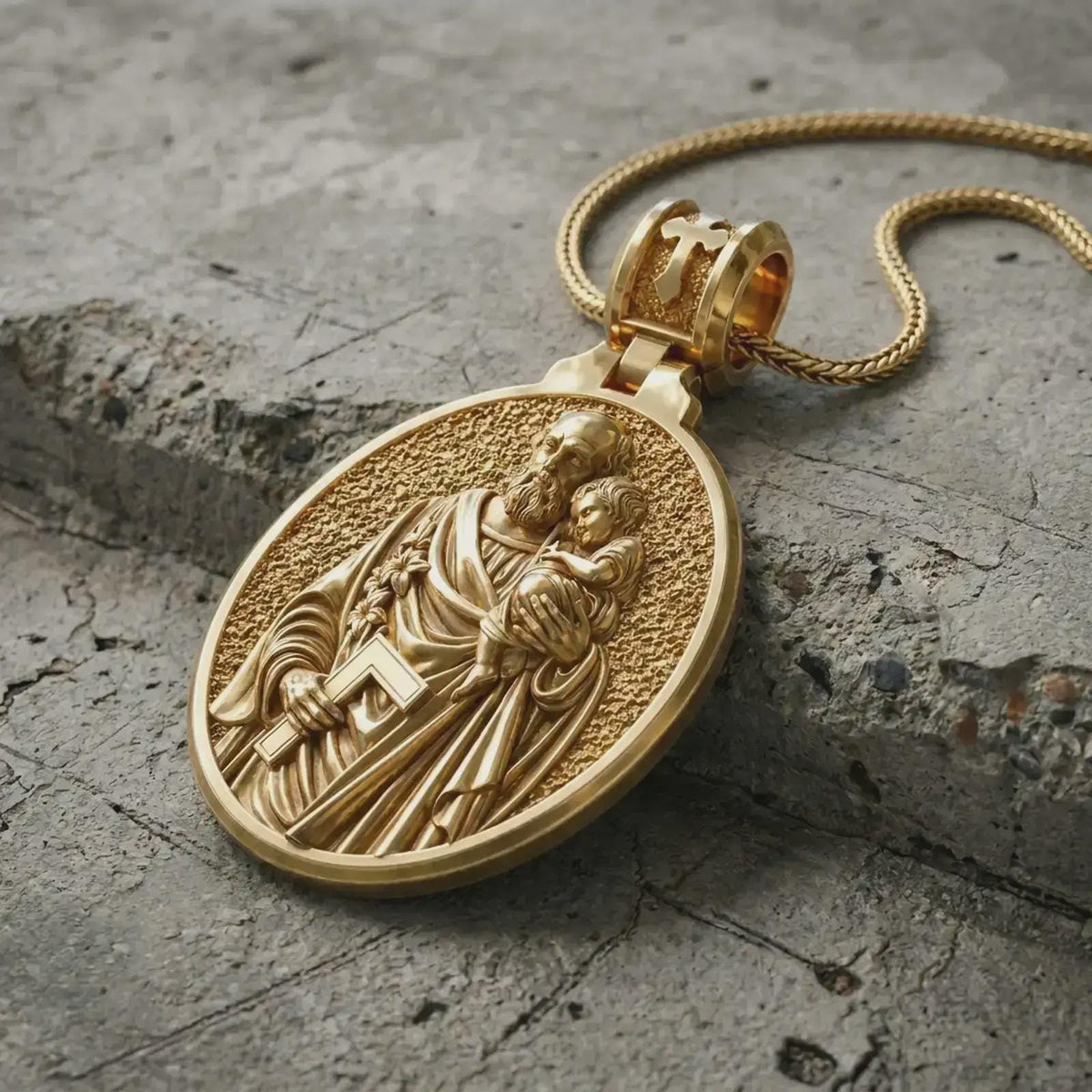 Sterling Silver St. Joseph Pendant – Catholic Patron Medal