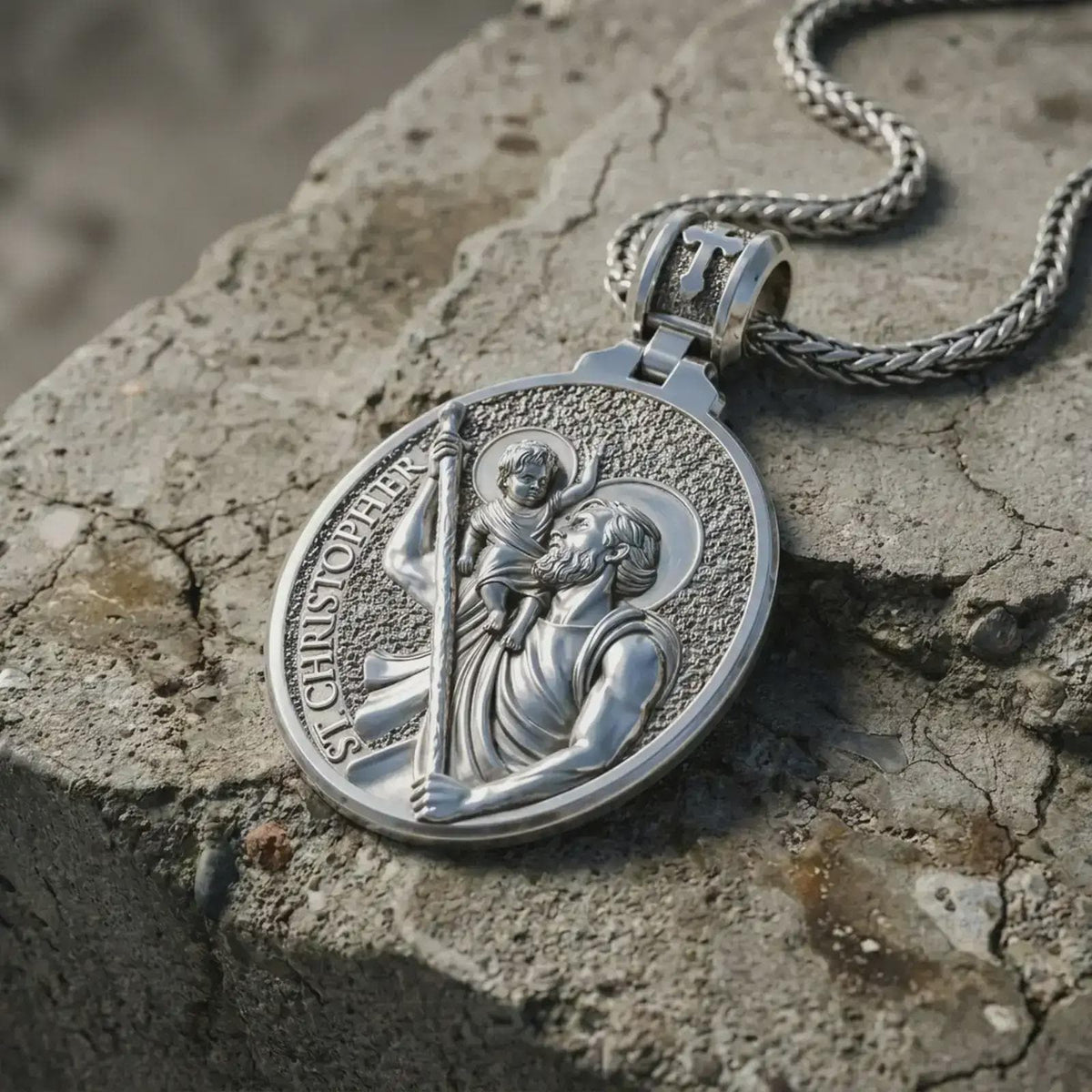 Sterling Silver St. Christopher Pendant – Catholic Patron of Travelers