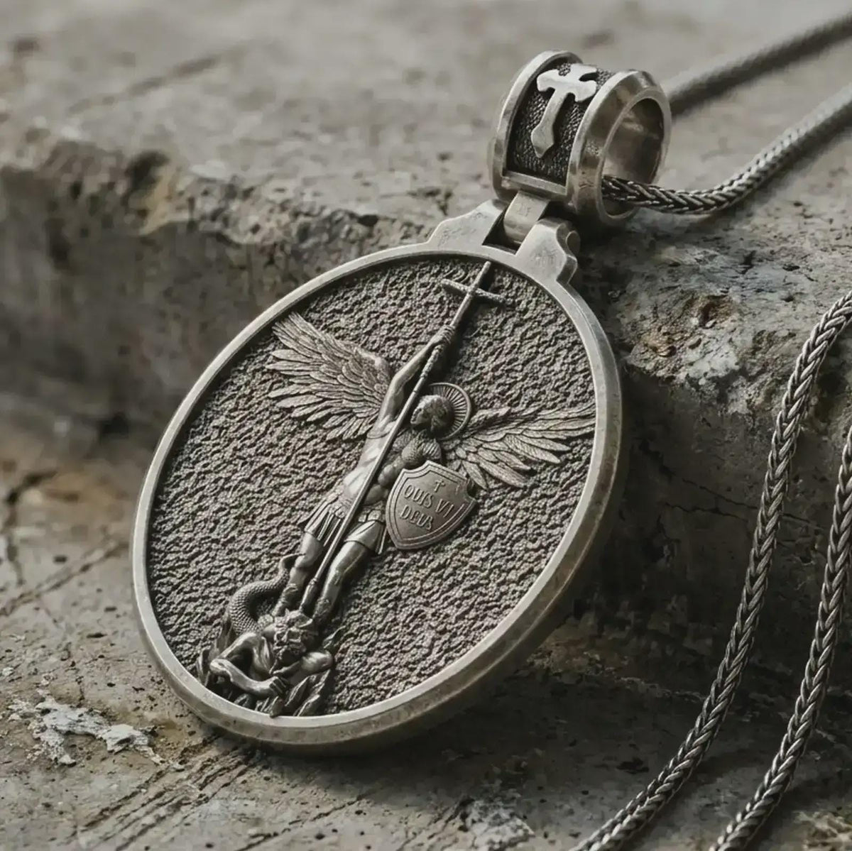 Archangel Michael 925 Sterling Silver Pendant - Catholic Medal