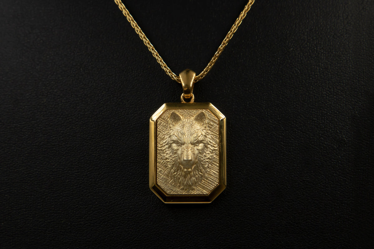 Gold Wolf Pendant | Handcrafted 14K Celtic Necklace