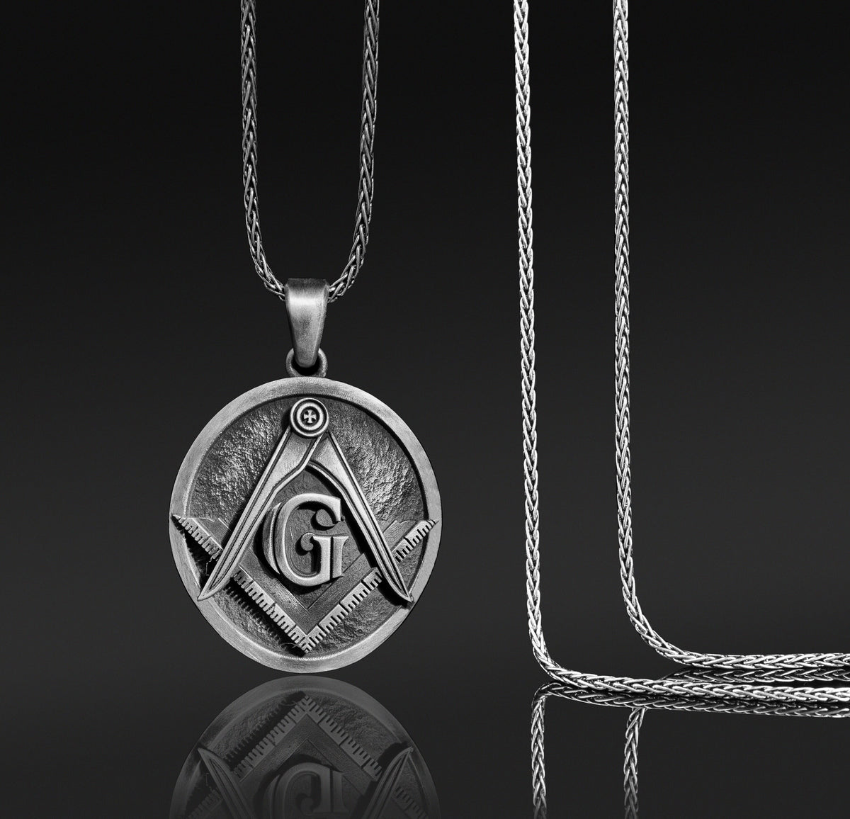 Sterling Silver Freemason Pendant, Knights Templar Masonic Jewelry