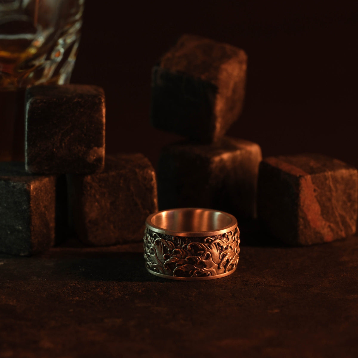 Sterling Silver Wave Pattern Ring, Ocean Tide Band, Maritime Jewelry