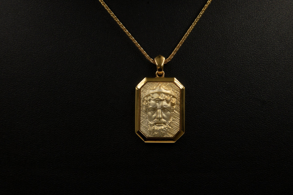 18K Gold Zeus Pendant, Greek God Mythology Jewelry