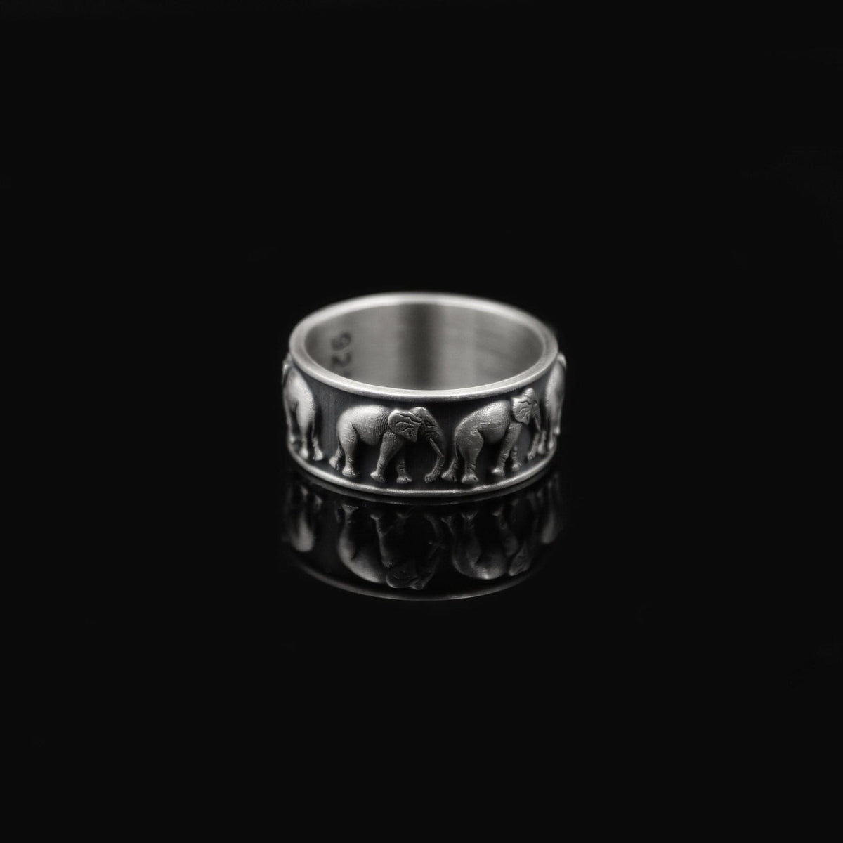 Handmade Sterling Silver Elephant Ring, Unisex Wedding Band