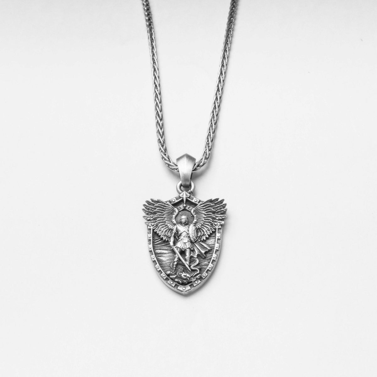 Handmade Saint Michael Pendant, 925 Sterling Silver Archangel Necklace