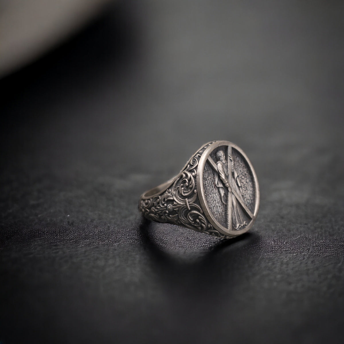 Saint Andrew Ring, Sterling Silver Christian Jewelry, Religious Gift