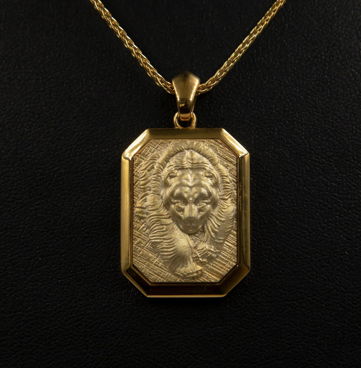 Gold Bear Inlay Pendant | Grizzly Spirit Animal Necklace