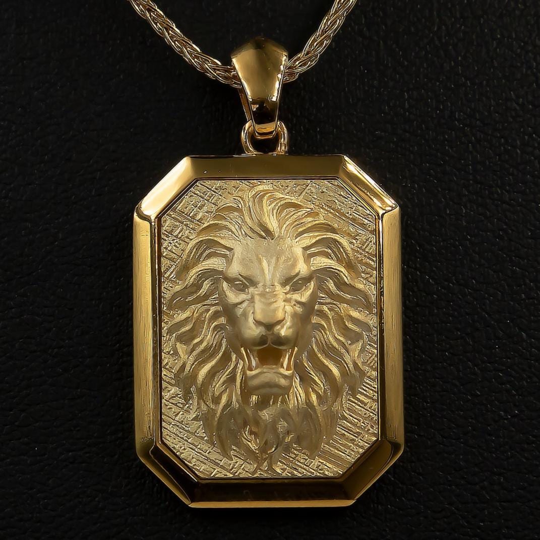 Handmade 18K Gold Lion Pendant, Celtic Wildlife Necklace