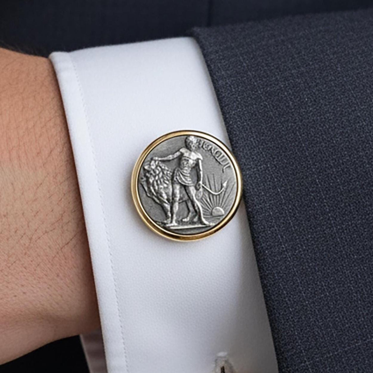 Lion of Judah Cufflinks, 925 Sterling Silver Religious Cufflinks