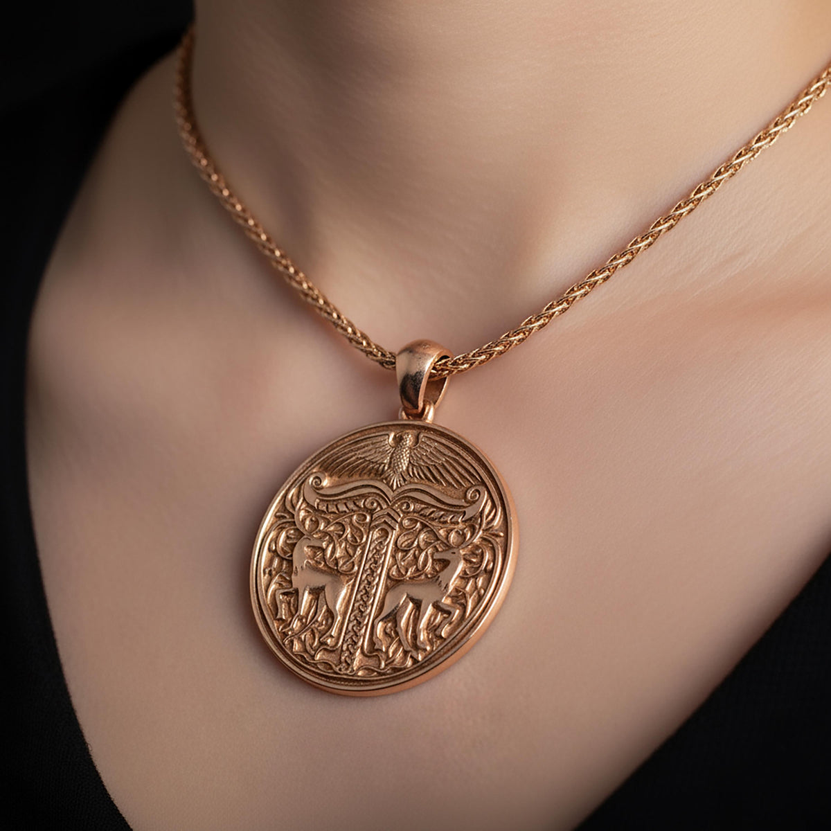 Celtic Deer 925 Sterling Silver Pendant, Viking Necklace For Men