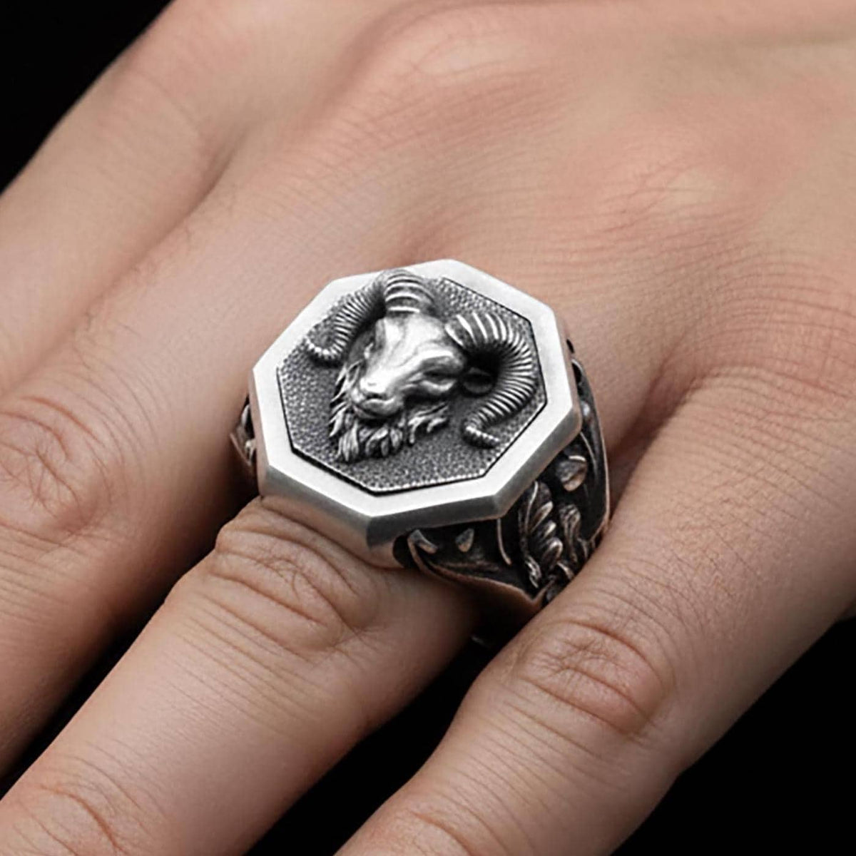 Handcrafted Aries Sterling Silver Signet Ring, Astrology Zodiac Jewelry