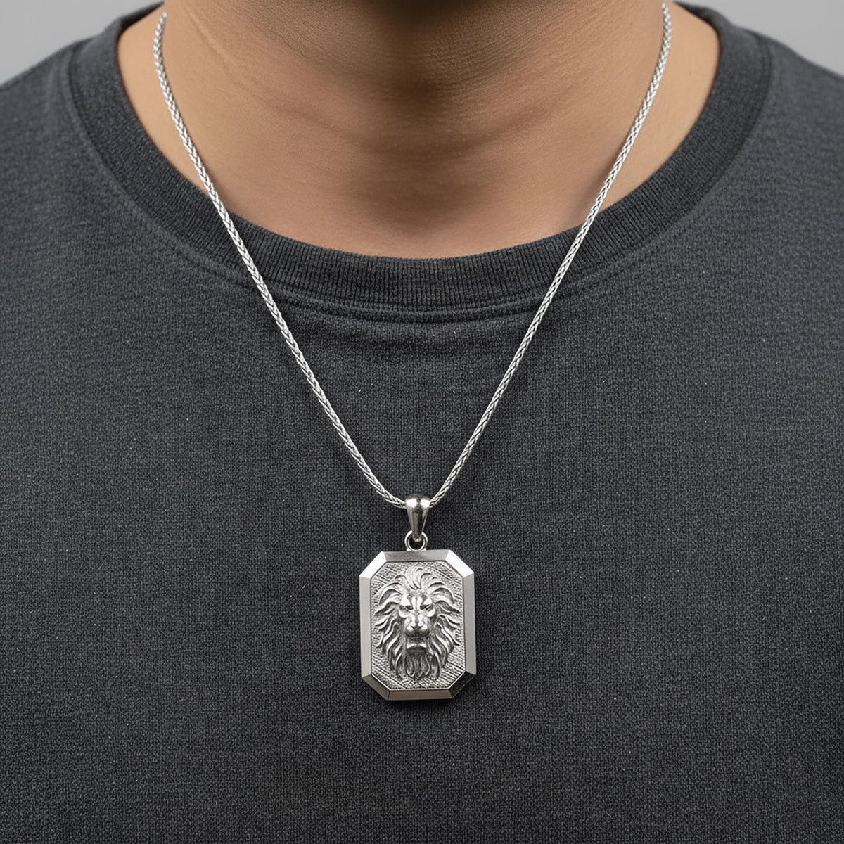 Handmade Sterling Silver Lion Pendant Necklace, Gift for Leo