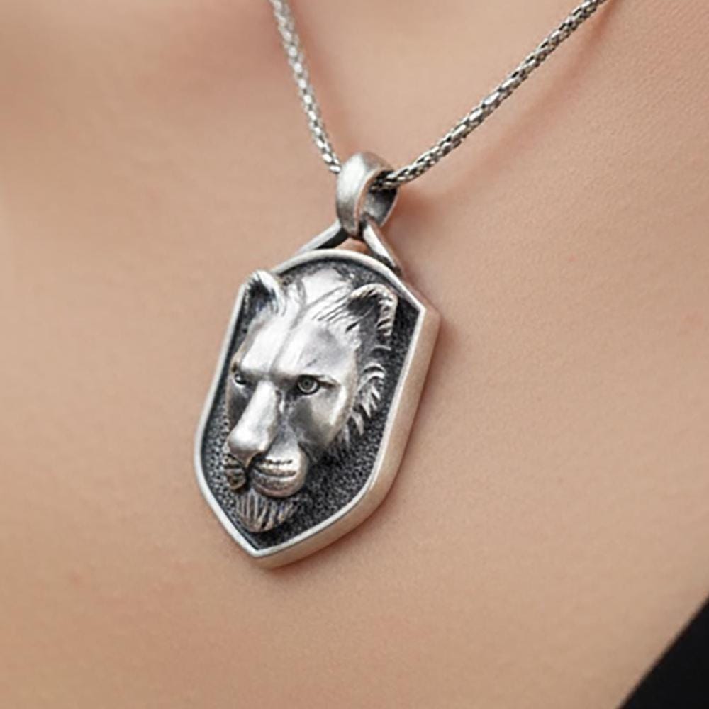 Personalized Sterling Silver Lioness Pendant Necklace, Leo Zodiac Gift