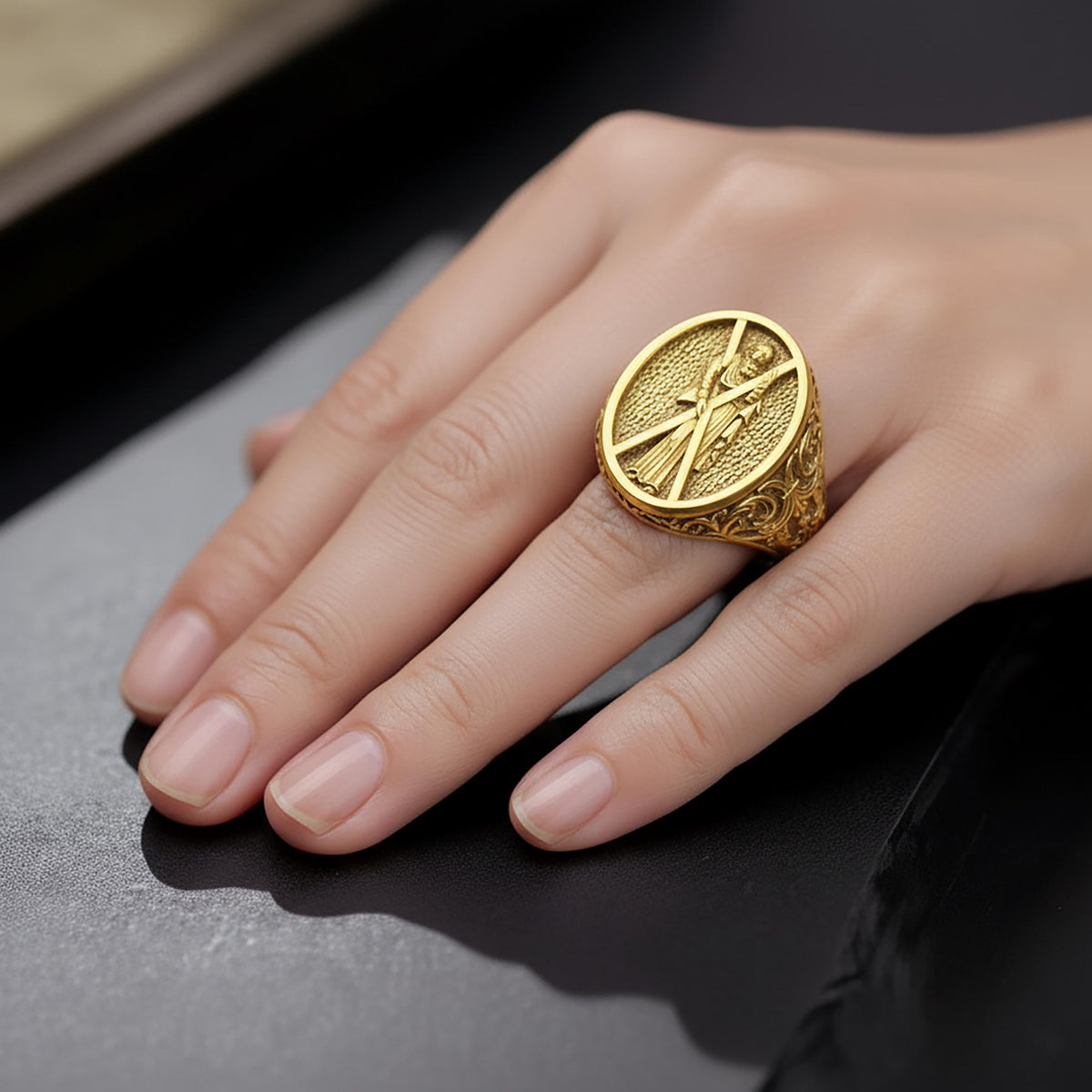 Saint Andrew Ring, Sterling Silver Christian Jewelry, Religious Gift