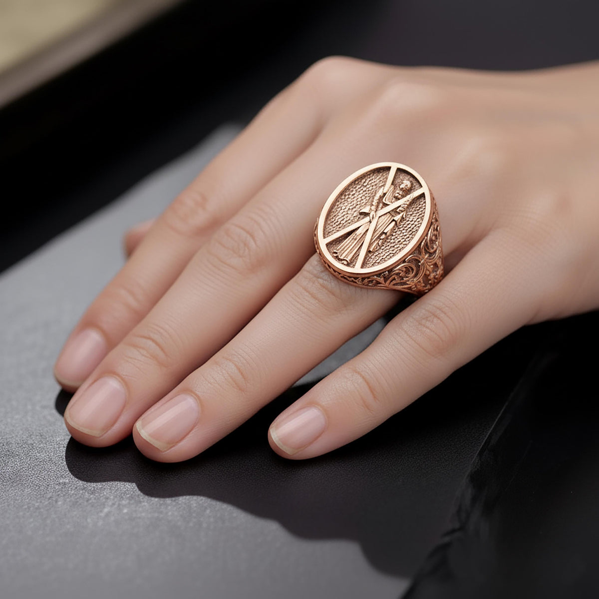 Saint Andrew Ring, Sterling Silver Christian Jewelry, Religious Gift