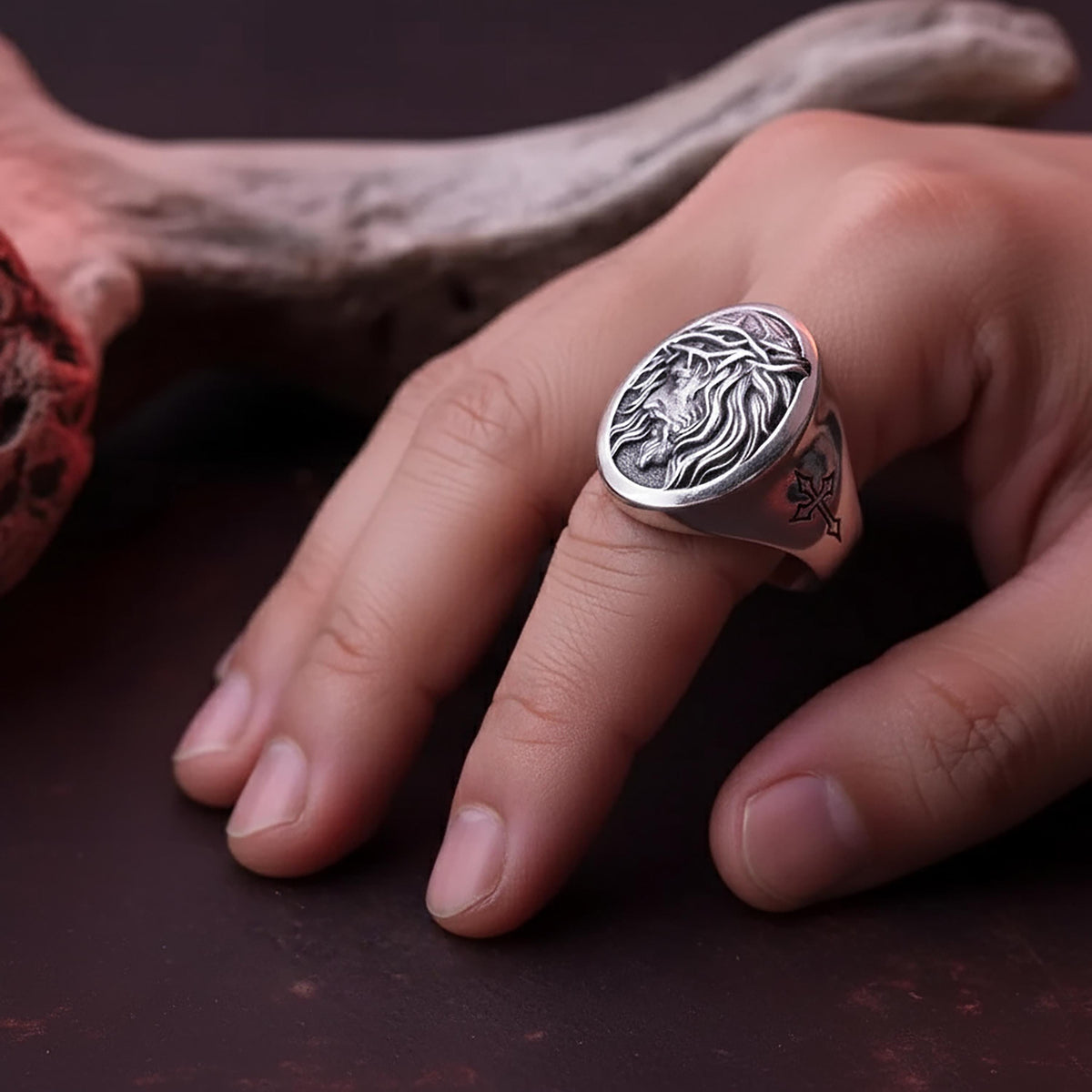 Sterling Silver Jesus Crucifixion Ring – Nazareth Cross Signet