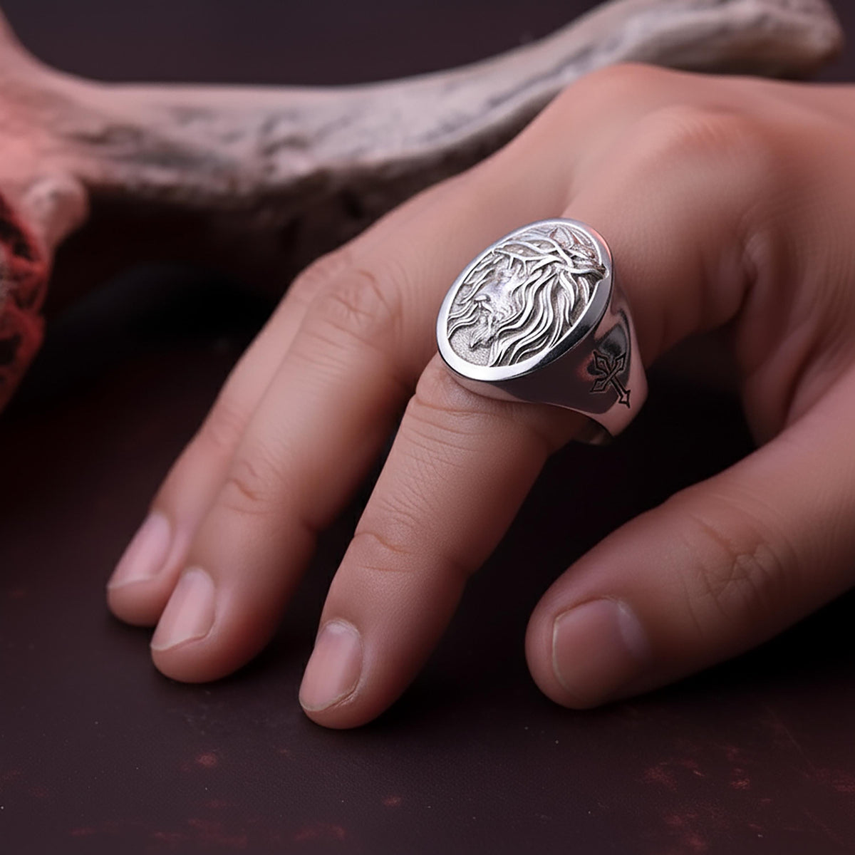 Sterling Silver Jesus Crucifixion Ring – Nazareth Cross Signet