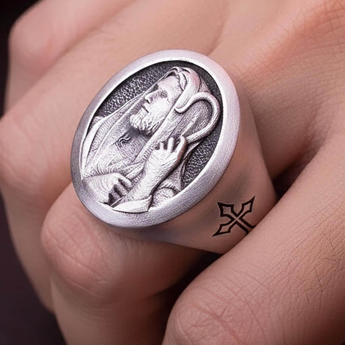 Jesus Shepherd 925 Sterling Silver Ring – Christian Signet