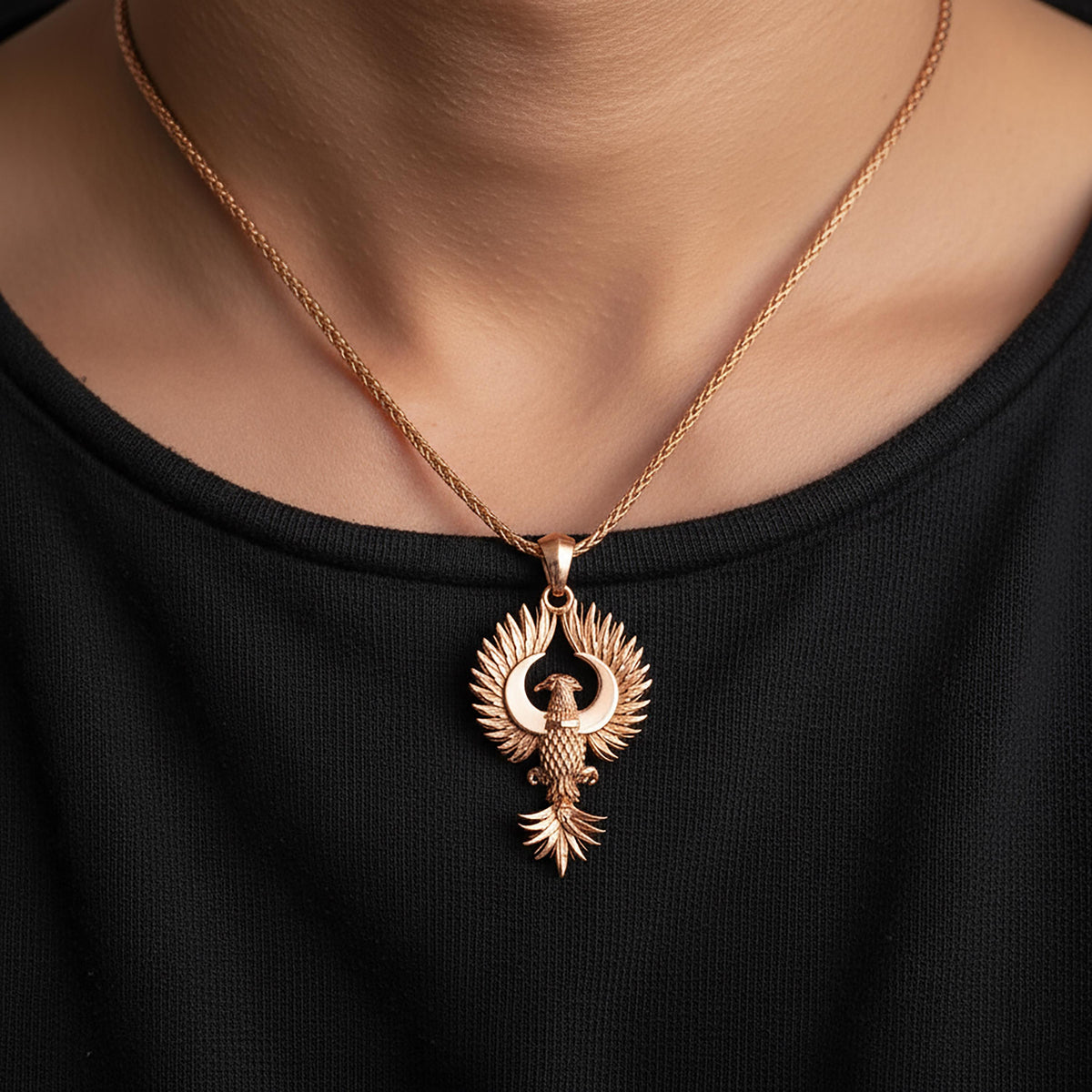 Oxidized Sterling Silver Eagle Pendant Necklace, Winged Animal Jewelry