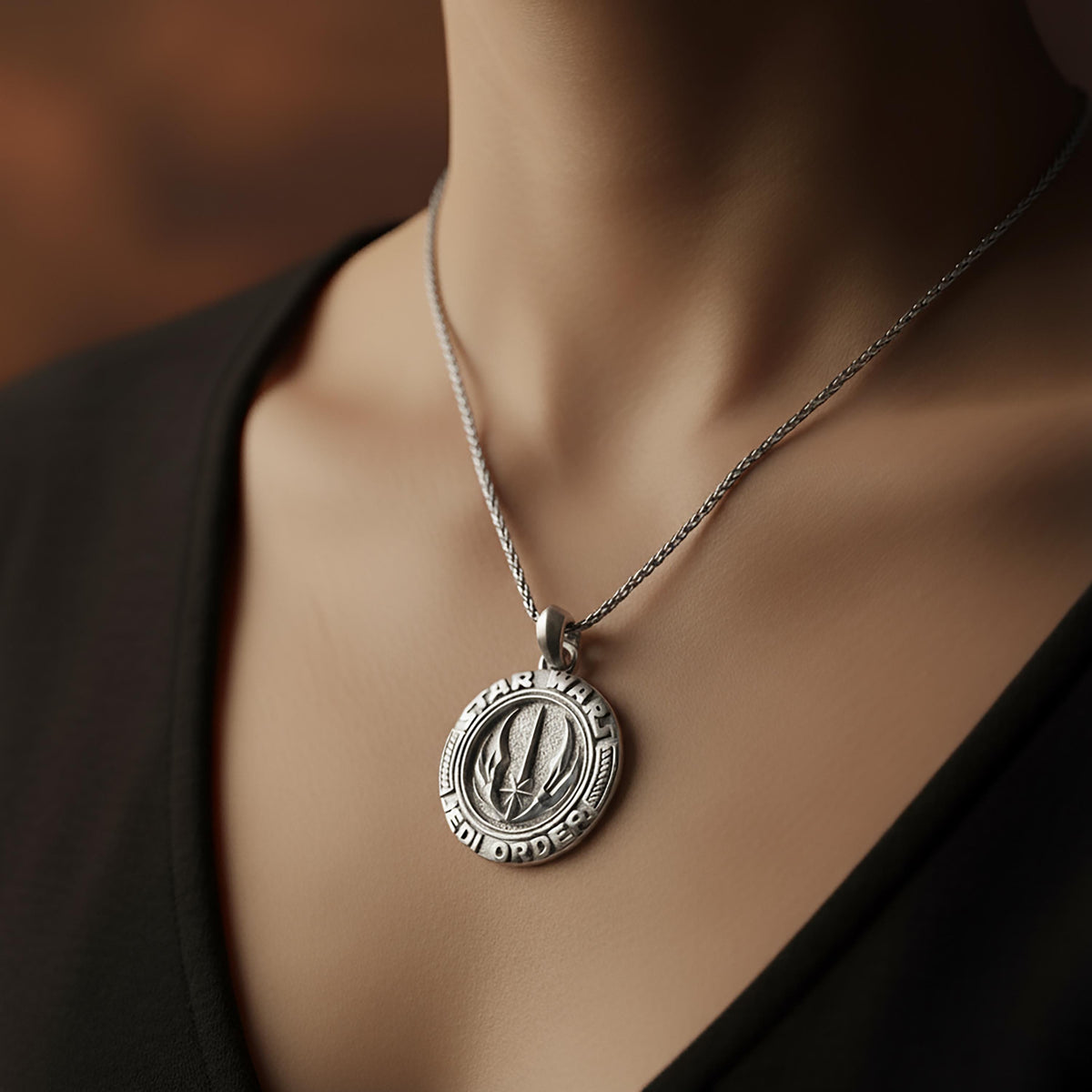 Sterling Silver Jedi Order Pendant, Star Wars Necklace