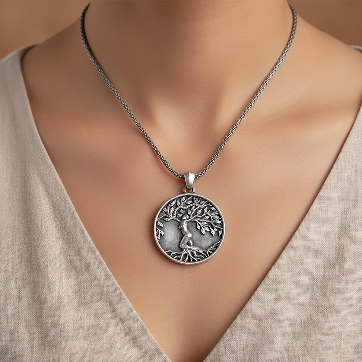 Handmade Sterling Silver Tree of Life Pendant, Celtic Jewelry