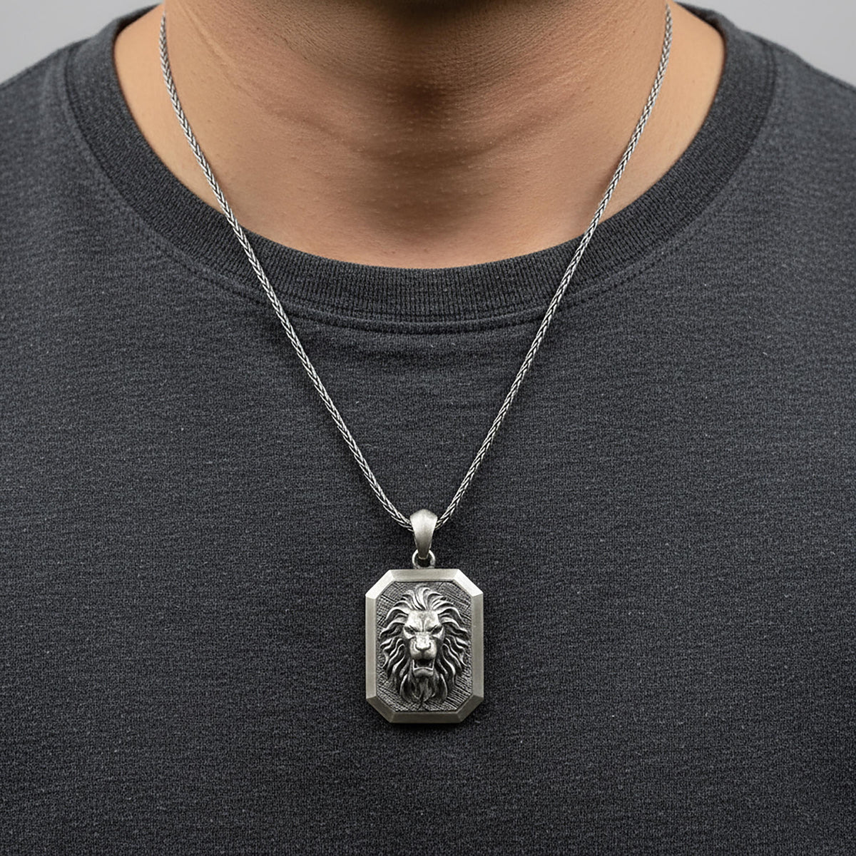 Handmade Sterling Silver Lion Pendant Necklace, Gift for Leo