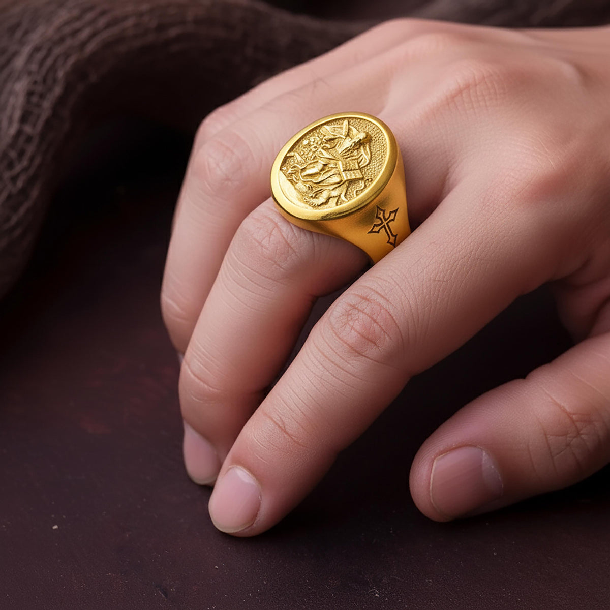 St. Mark Sterling Silver Signet Ring – Patron Saint Jewelry