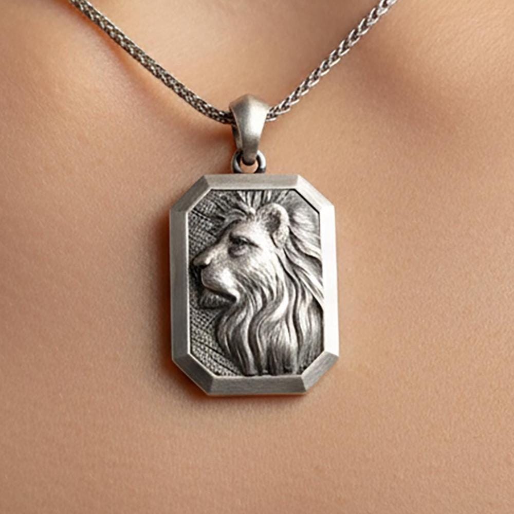 Sterling Silver Maned Lion Necklace | Elden Ring Inspired Pendant