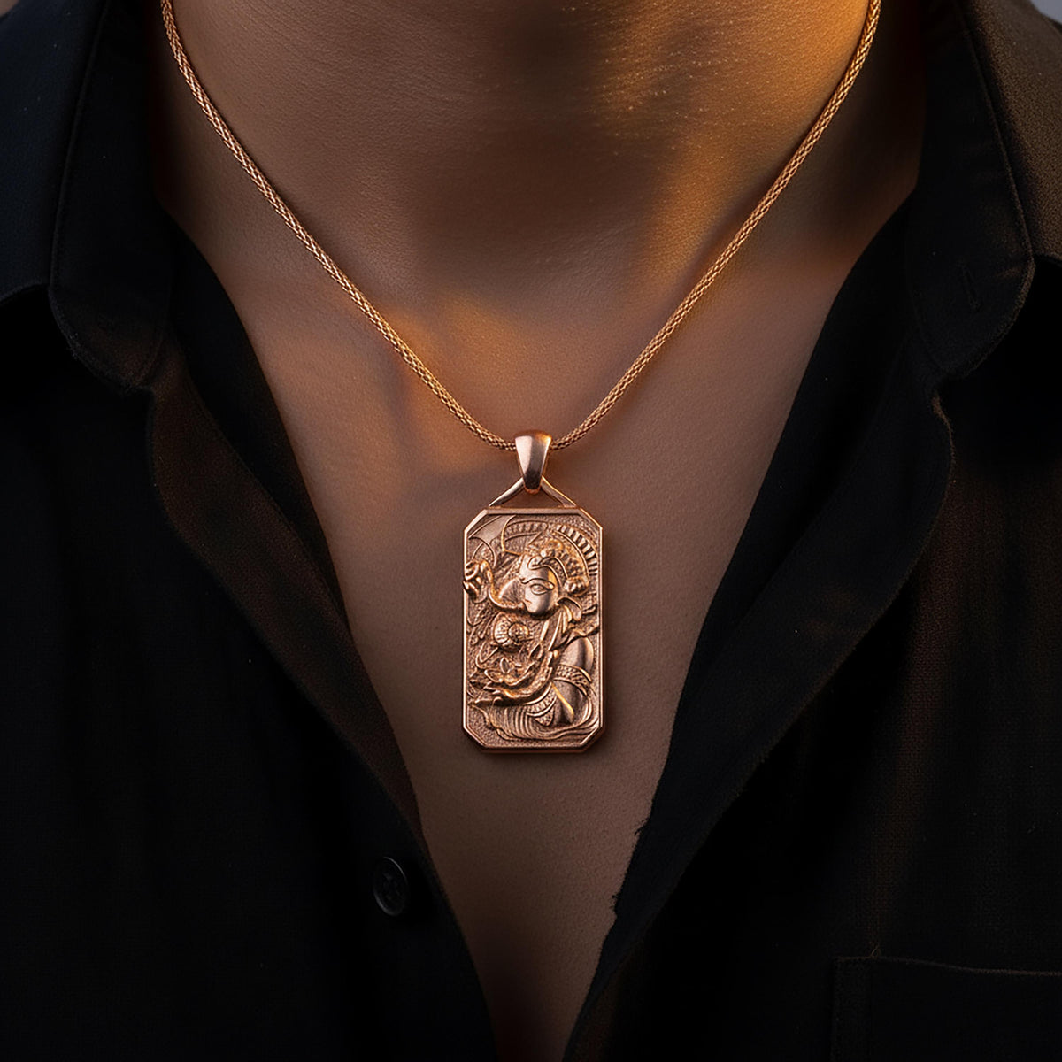 Ganesha Close-Up Pendant – Fierce Hindu Deity in Solid Sterling Silver – Elephant God Talisman Amulet