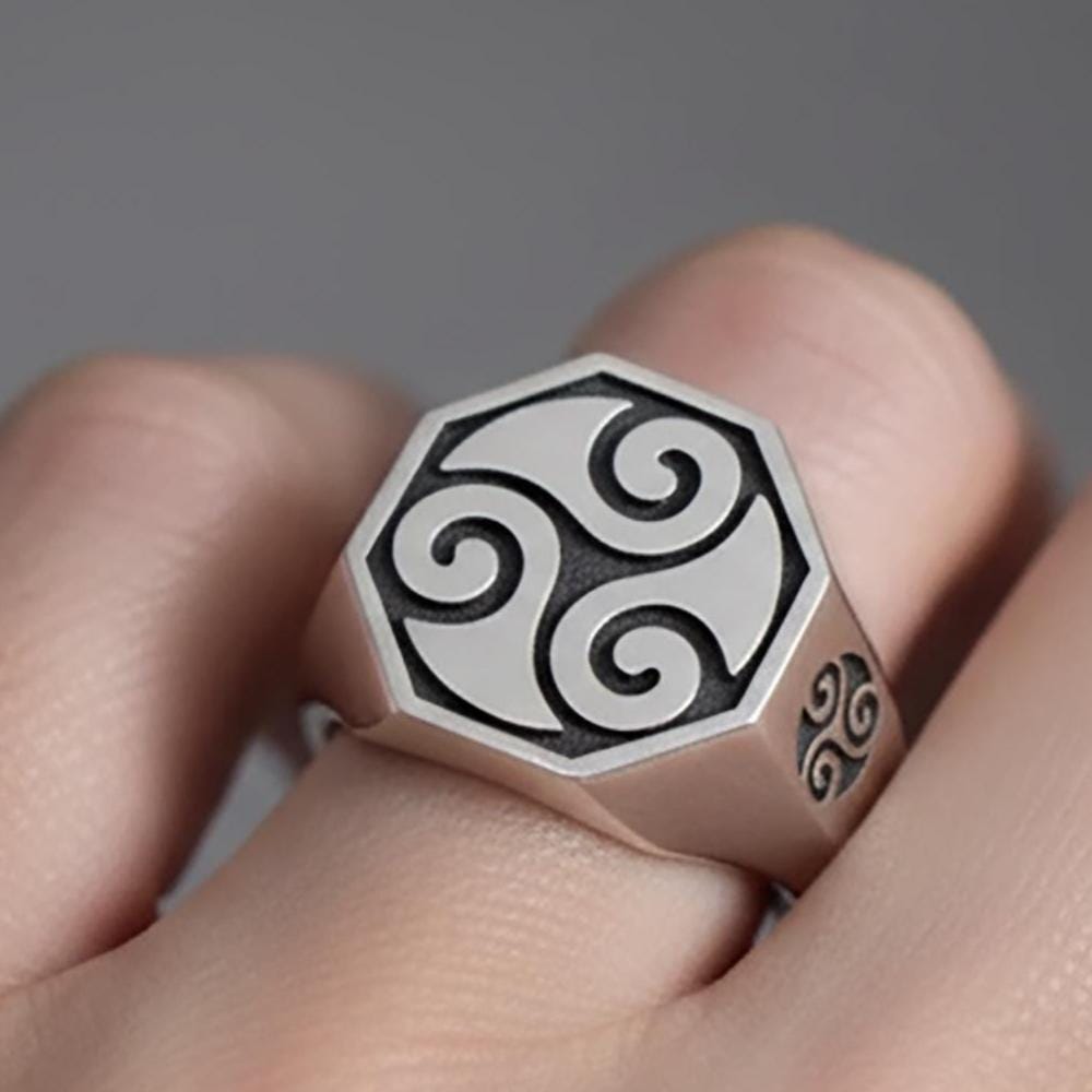 Sterling Silver Triskelion Ring, Ancient Celtic Symbol Jewelry