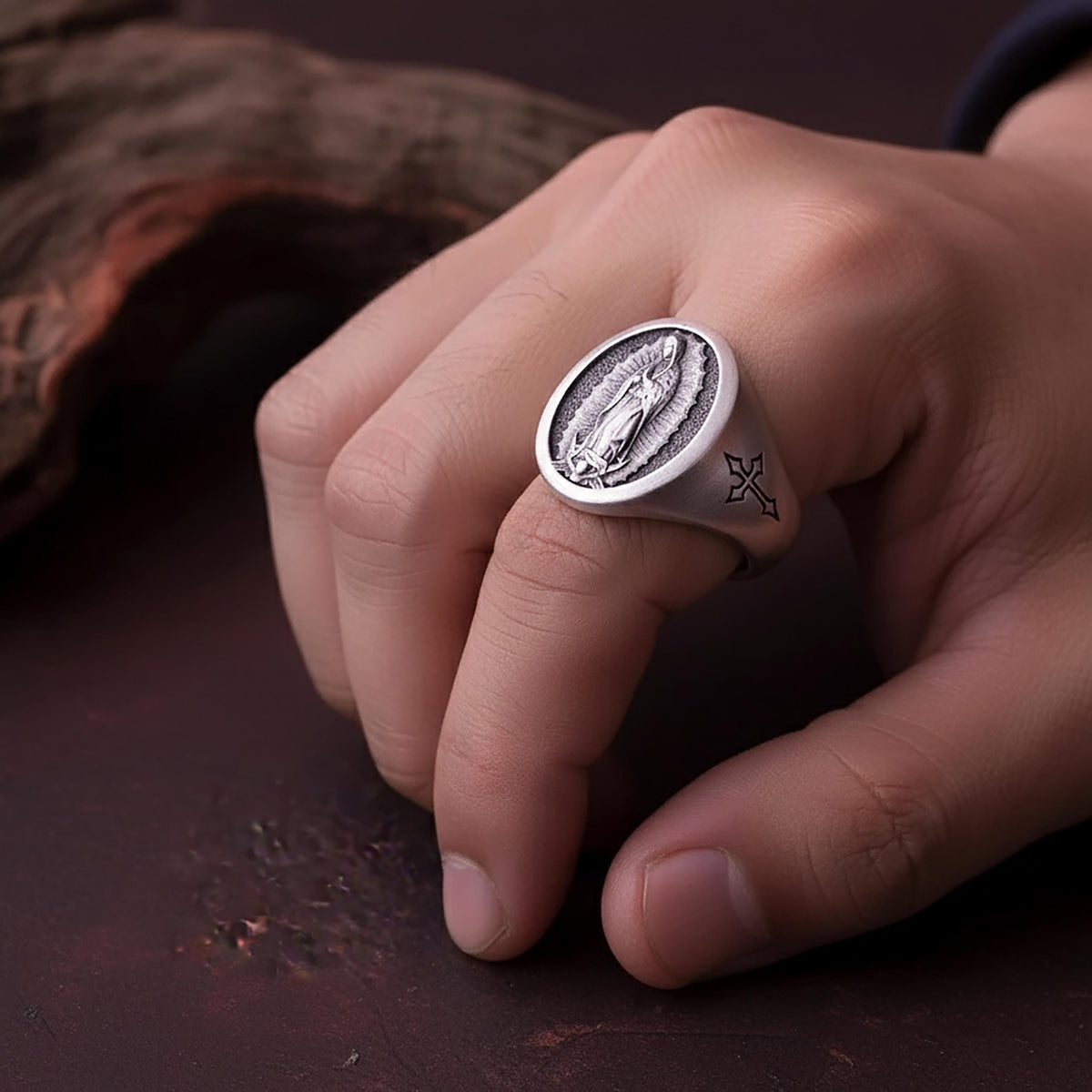 Our Lady of Guadalupe Sterling Silver Signet Ring – Catholic Jewelry