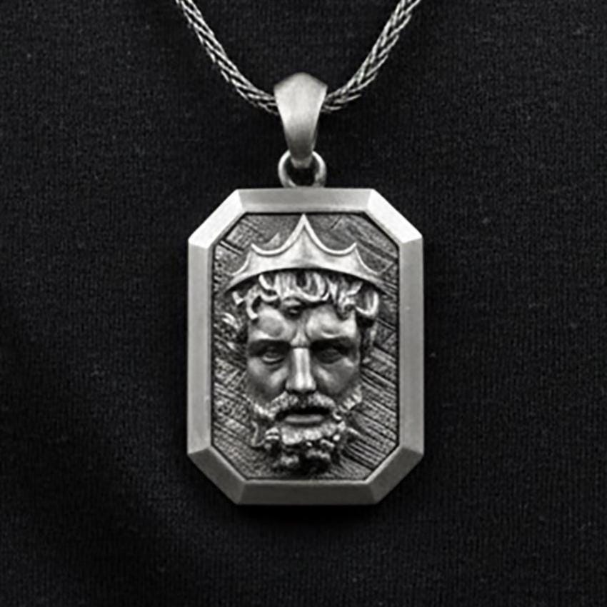 Zeus Pendant: 925K Sterling Silver, Greek Mythology Necklace