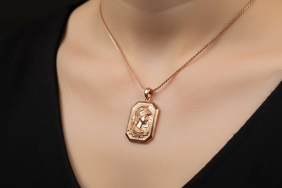 Sterling Silver Athena Necklace, Greek Mythology Pendant
