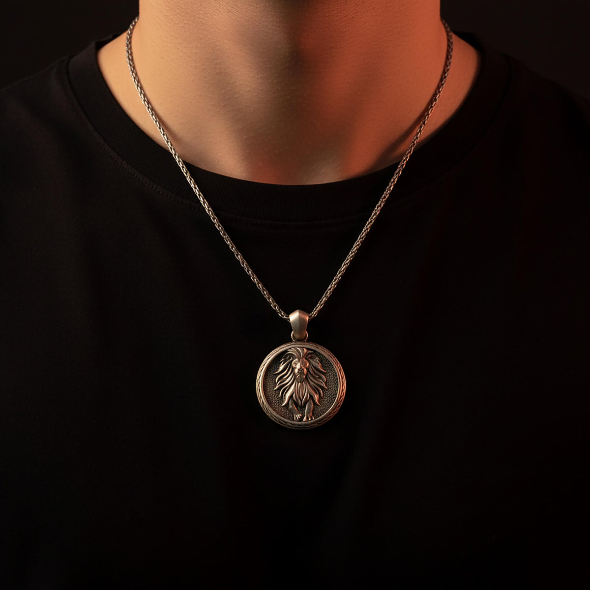Sterling Silver Leo Zodiac Necklace, Lion Pendant, Horoscope Jewel