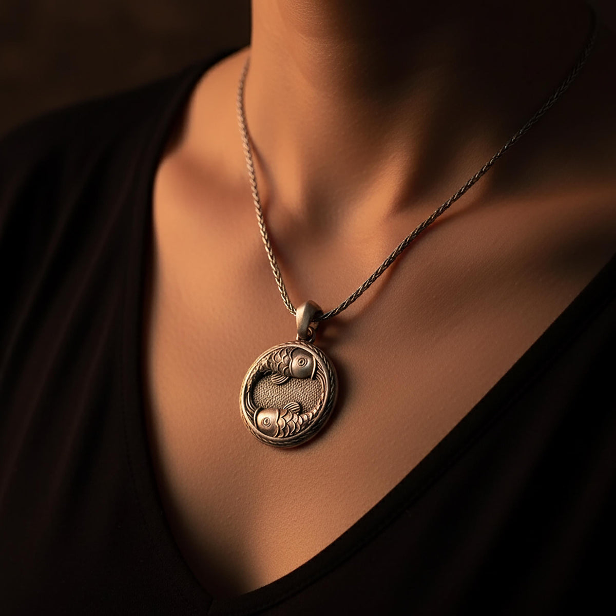 Sterling Silver Pisces Necklace, Zodiac Fish Pendant, Horoscope Jewelry