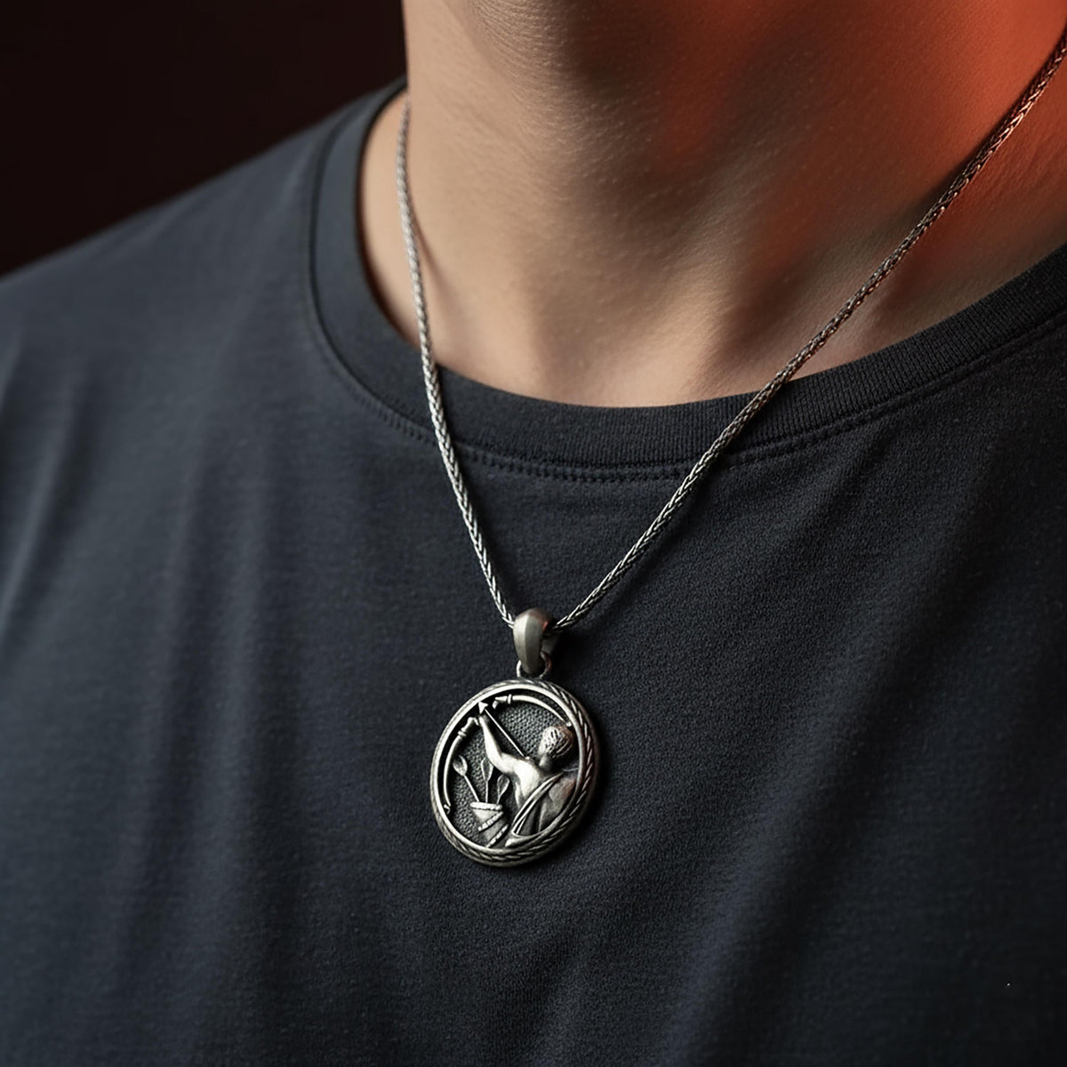 Sterling Silver Sagittarius Charm Necklace, Archer Zodiac Pendant