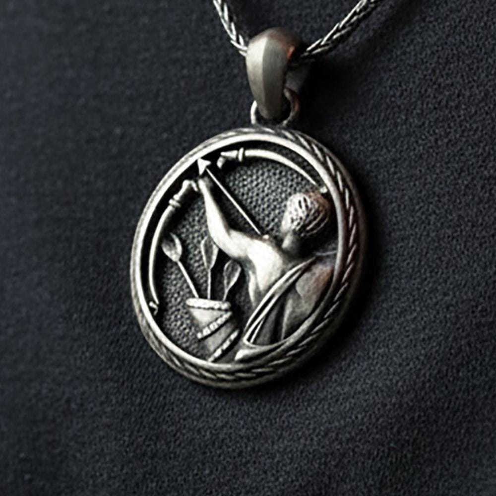 Sterling Silver Sagittarius Charm Necklace, Archer Zodiac Pendant