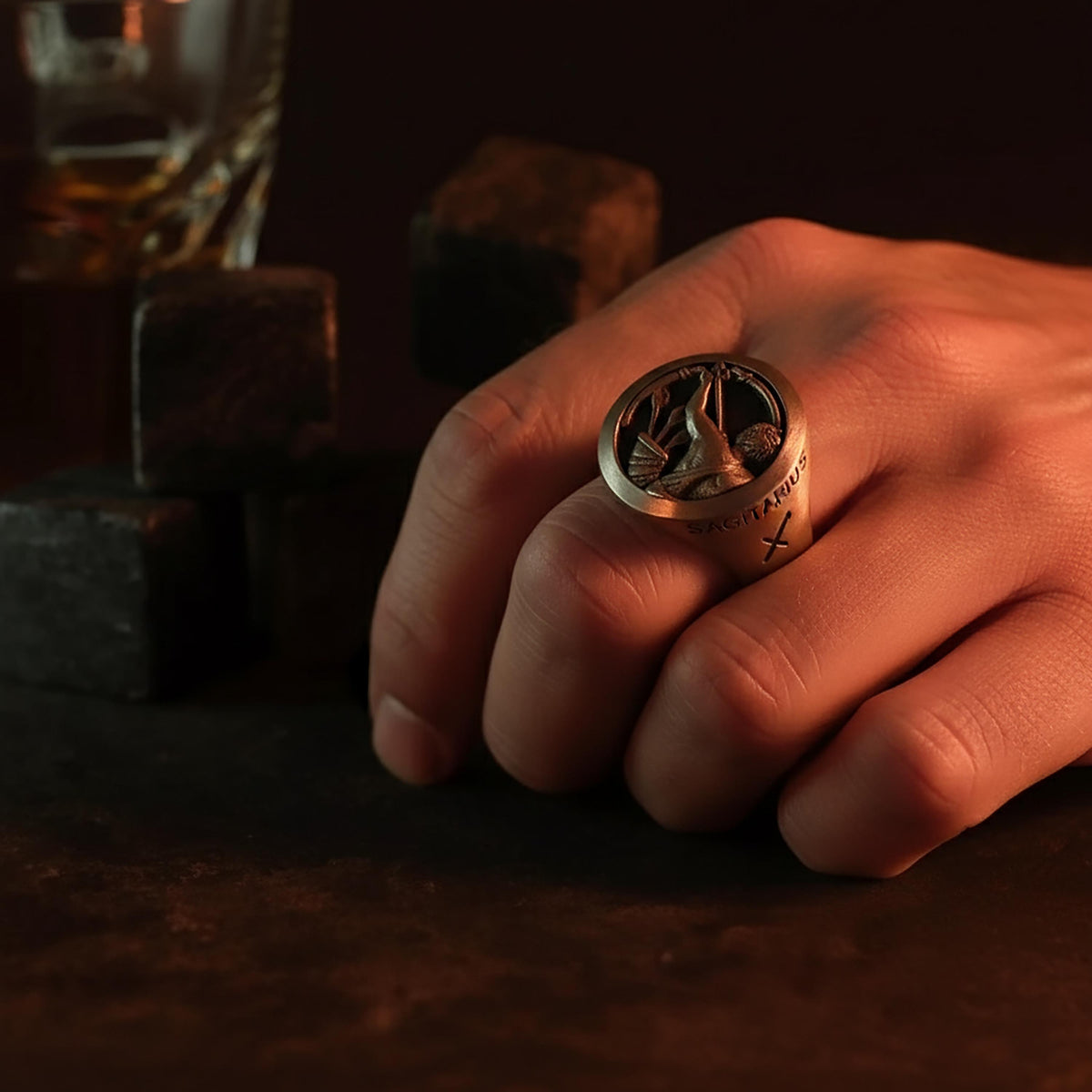 Sterling Silver Sagittarius Ring, Zodiac Astrology Jewelry