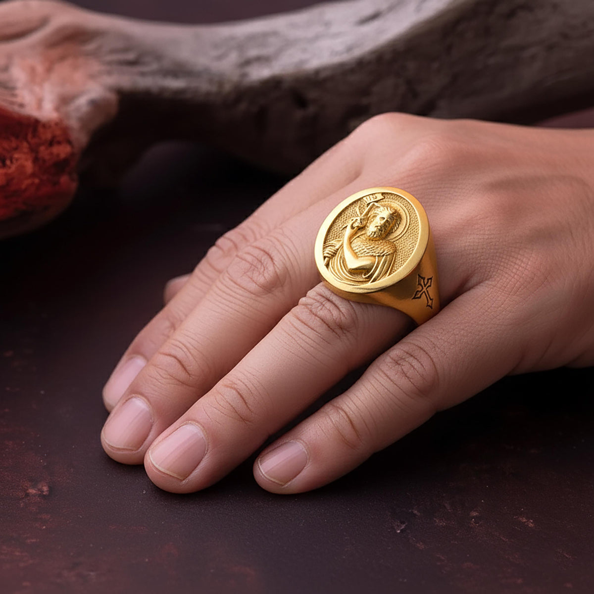 St. John the Baptist Sterling Silver Signet Ring – Catholic Jewelry