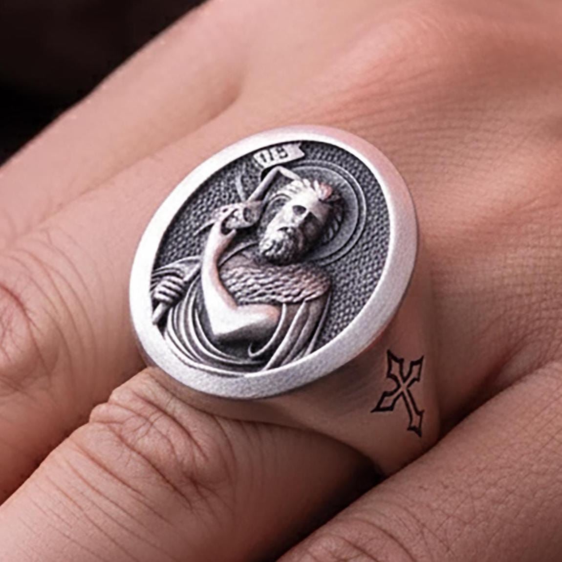 St. John the Baptist Sterling Silver Signet Ring – Catholic Jewelry