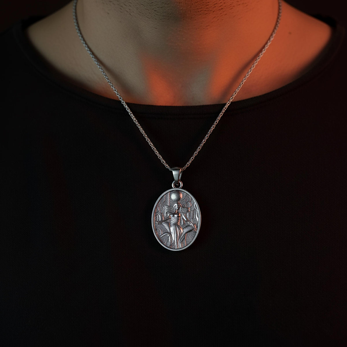 Sterling Silver Hela Pendant, Norse Goddess, Celtic Pagan Necklace