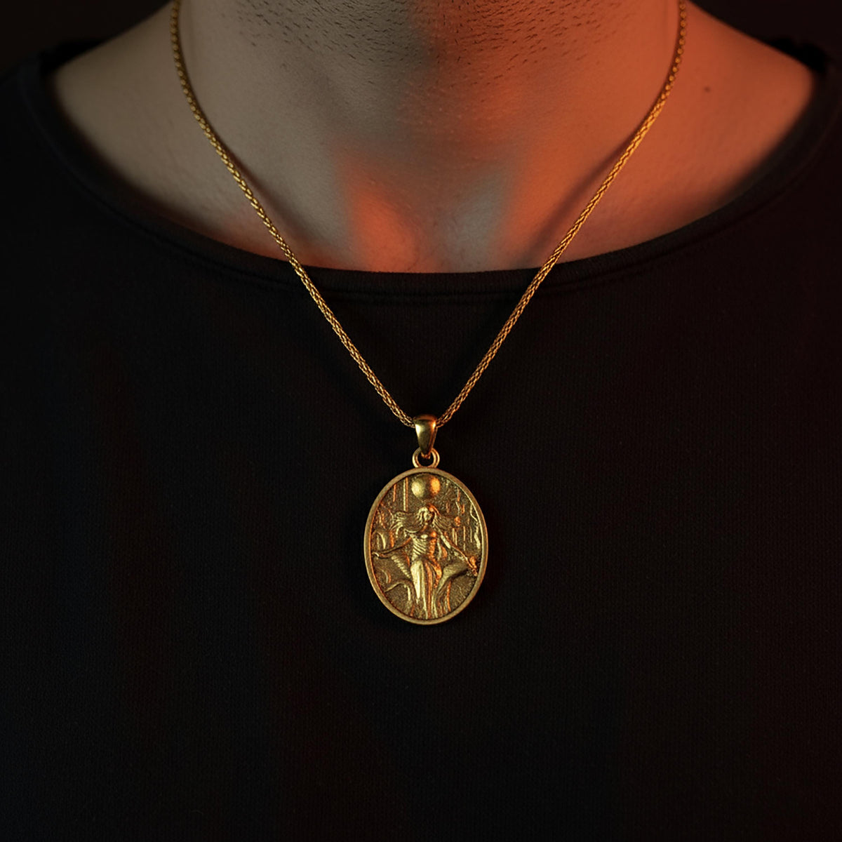 Sterling Silver Hela Pendant, Norse Goddess, Celtic Pagan Necklace