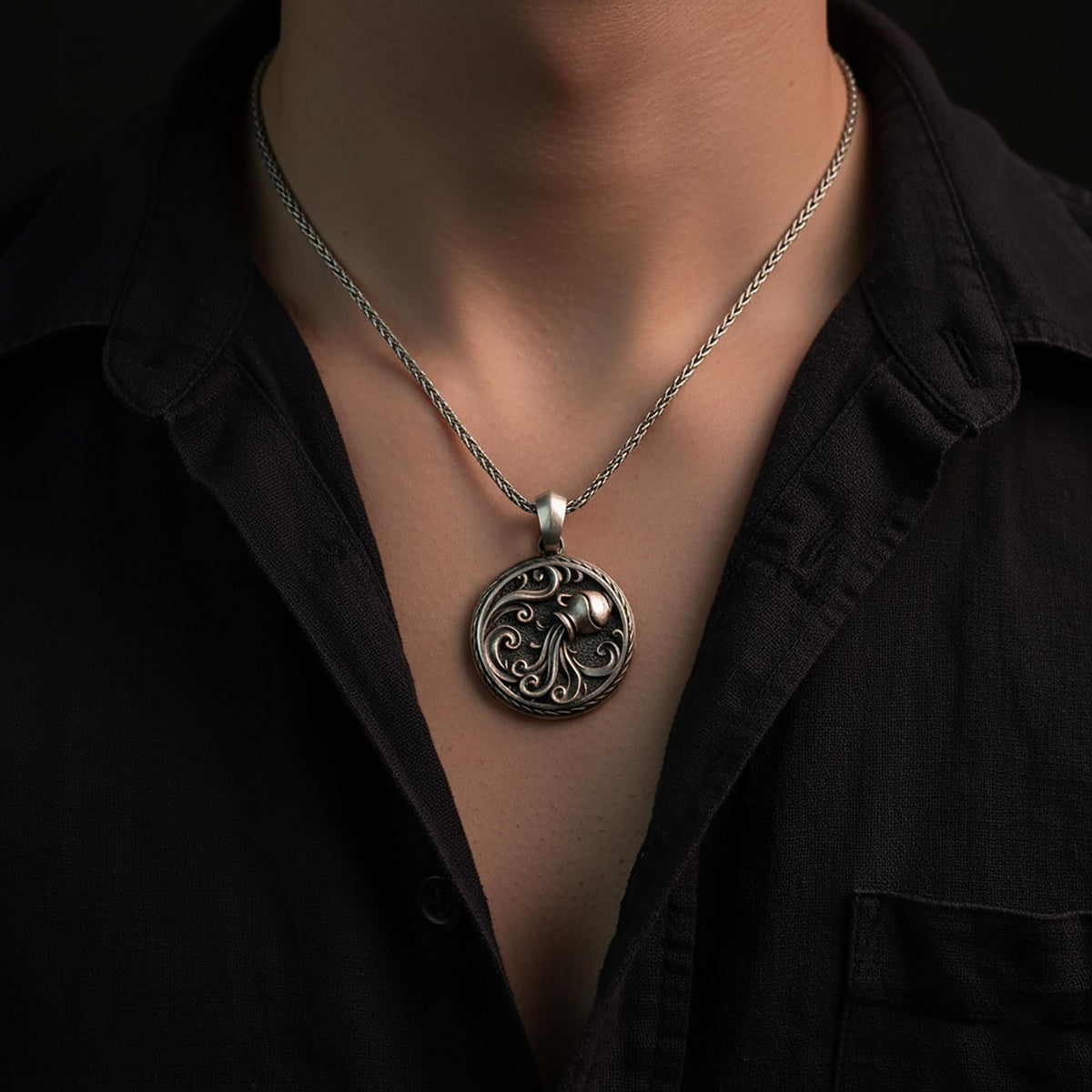 Sterling Silver Aquarius Zodiac Necklace, Air Sign Pendant