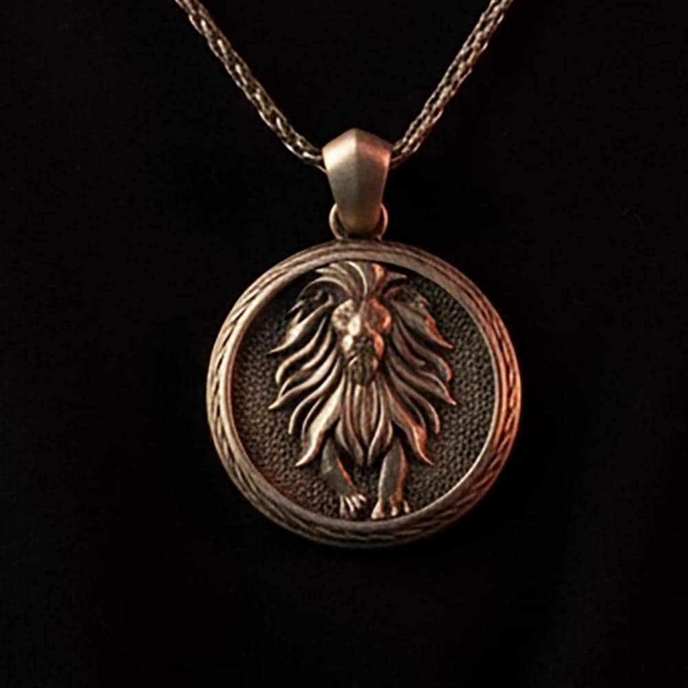 Sterling Silver Leo Zodiac Necklace, Lion Pendant, Horoscope Jewel